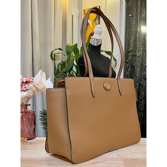✺✺ AUTHENTIC TORY BURCH CAMEL BROWN ROBINSON HANDBAG ✺✺ - Picture 5 of 11